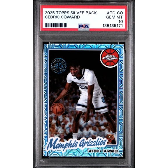 Graded 2025 Topps Silver Pack Cedric Coward #TCCO Rookie RC Basketball Card PSA 10 Gem Mint