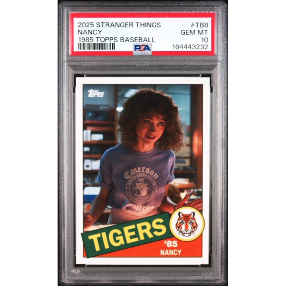 Graded 2025 Topps Stranger Things 1985 Topps Baseball Nancy TB8 PSA 10