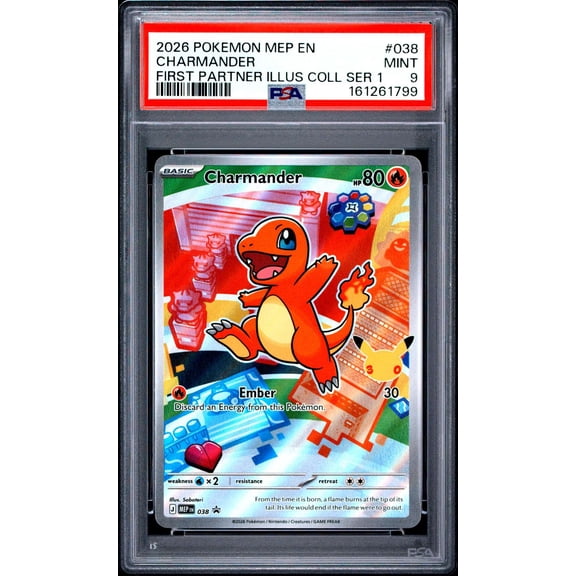 Graded 2026 Pokemon Black Star Promo Charmander First Partner Illus Coll Ser 1 PSA 9 #038