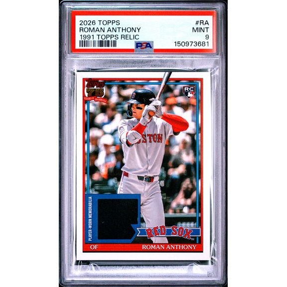 Graded 2026 Topps 1991 Topps Baseball Relics Patch Roman Anthony #RA PSA 9