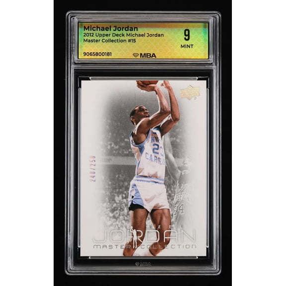 Graded 9 2012 Upper Deck Michael Jordan Master Collection Michael Jordan #15 Basketball Card 9065800181
