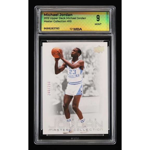 Graded 9 MBA 2012 Upper Deck Michael Jordan Master Collection Michael Jordan #10 Basketball Card