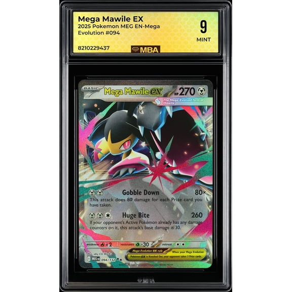 Graded 9 Mega Mawile EX #094 2025 Pokemon MEG EN Mega Evolution Trading Card
