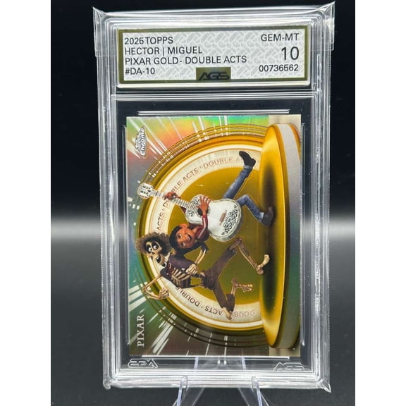 Graded AGS 10 2025 Topps Chrome Disney 100 Pixar Gold Double Acts Insert #DA-10