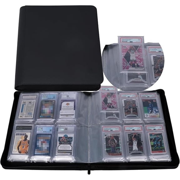 Graded Card Binder - Holds 72 PSA Slabs, 6 Pocket Slab Binder for PSA, CGC, CSG,