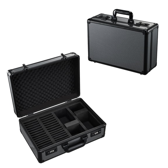 Graded Card Carrying Case with Slots Hard Shell Trading Card Box Storage for PSA GMA SGC CSG BGS Lockable Card Holder Organizer for Sports Cards Collection
