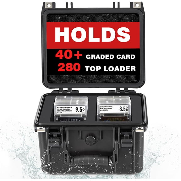 Graded Card Case - IP67 Waterproof Storage Box for 40+ CSG, BGS, SGC, Top Loaders Sports Trading Cards