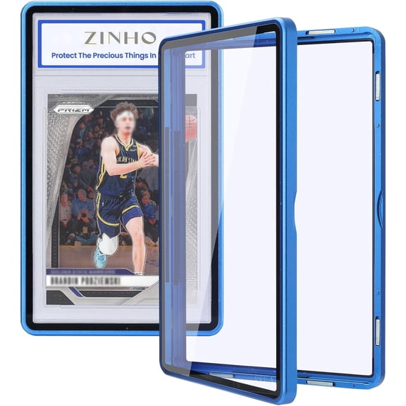Graded Card Case Magnetic Aluminum Alloy Slab Protector Display Case Fits 35PT PSA/CGC/CSG Cards, UV Protection (Blue)