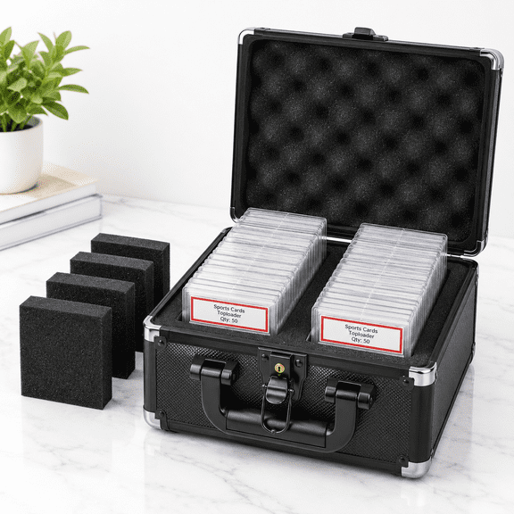 Graded Card Case, Sturdy Slab Box With Foam Stoppers For Sports Trading Card Storage