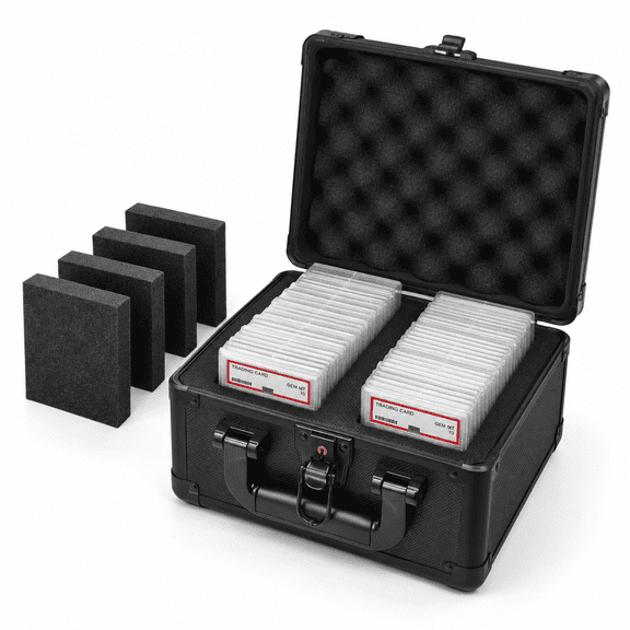 Graded Card Case, Sturdy Slab Storage Box with Foam Stoppers for Trading Card Collections