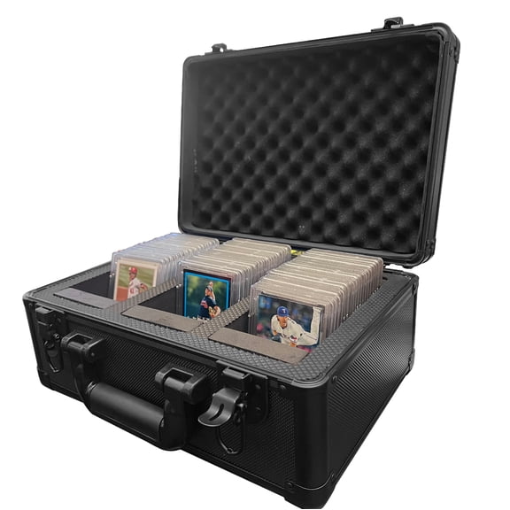 Graded Card Storage Box Premium Trading Sports Card BGS PSA SGC GMA Display Case Foam Dividers Baseball, Football, Pokemon 3 Slots 120+ Cards