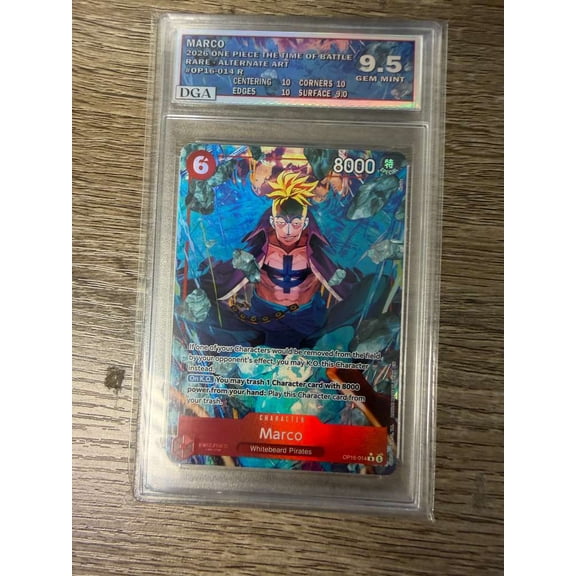 Graded DGA 9.5 One Piece TCG Bandai Marco 2023 Pillars of Strength OP16-014 R Alt Art Holo