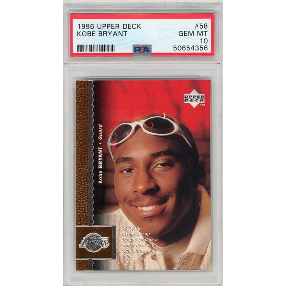 Graded Kobe Bryant 1996 Upper Deck Trading Card #58 PSA 10 Basketball