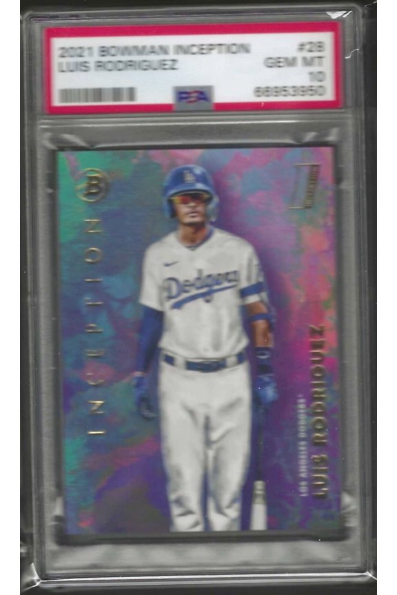 Graded LUIS RODRIGUEZ 2021 BOWMAN INCEPTION INITIATION PROSPECT #28 PSA 10 GEM POP 1/1