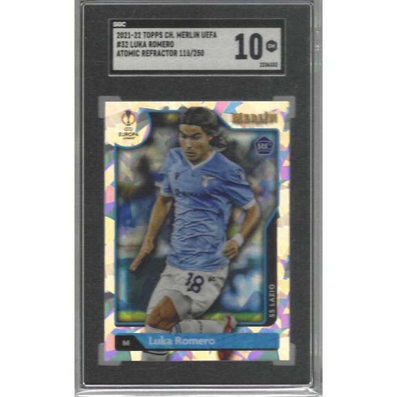 Graded LUKA ROMERO 2021-22 TOPPS MERLIN ATOMIC REFRACTOR RC #D 115/250 SGC 10 GEM MINT