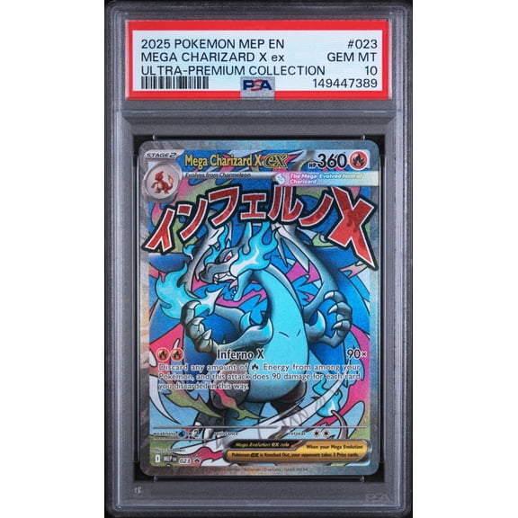 Graded PSA 10 2025 Pokemon Mega Charizard X EX Black Star Promo #023 Ultra-Premium Collection