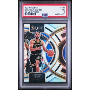 Graded PSA 7 Stephen Curry 2023 Panini Select #145 Silver Prizm Parallel Golden State Warriors Basketball Card