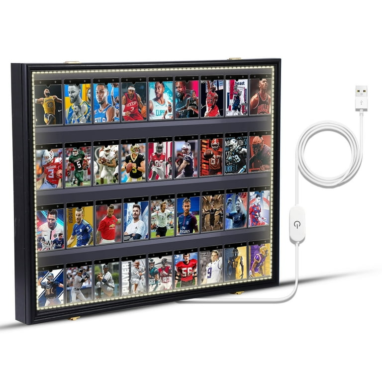 Graded Sports Card Display Case with LED Lights, Lockable Acrylic Case for  Baseball and Trading Cards, 98% UV Protection (1 Pack Horizontal) -  Walmart.com
