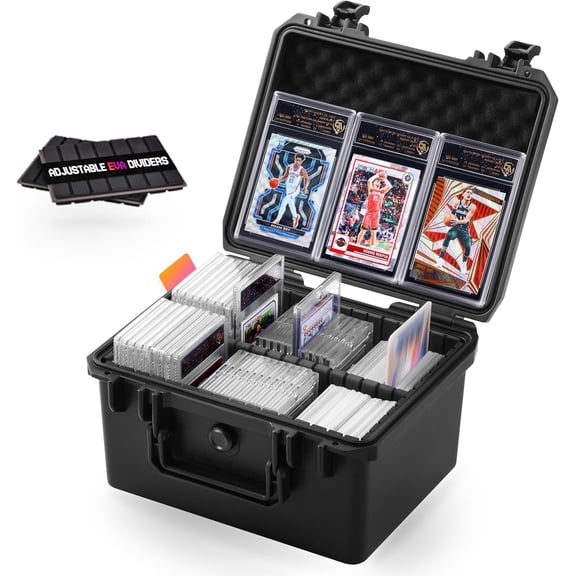 Graded Trading Card Case, Sports Card Storage Box for Baseball Football, Waterproof Hard Card Organizer Carrying Case for Protective PSA/BCW/MTG/TCG/Zion/Magnetic/Rigid Card Sleeve or Holder
