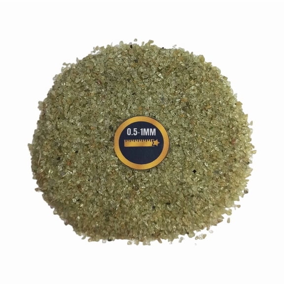 Gradelygems Peridot Crushed Sand Powder 0.5-1mm | 2 Ounce Pack | Ideal for Crafting, Jewelry, and Healing