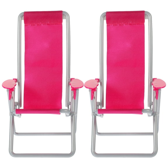 Gradeneve 2PCS Miniature Folding Beach Chairs Mini Dolls House Furniture Plastic Beach Lounge Chairs Dollhouse Furniture Accessories