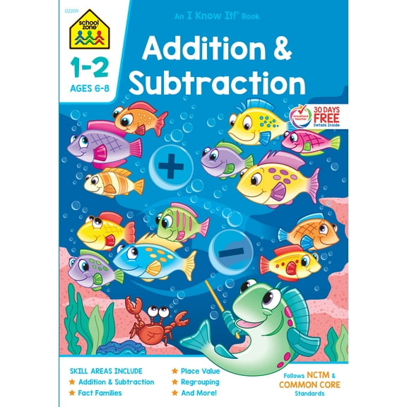 School Zone Addition and Subtraction Workbook