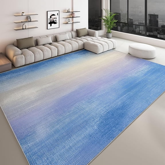 Gradient Abstract Area Rugs, Blue Purple Gradient Texture Carpet, Washable Non Slip Low Pile Soft Rug for Living Room Bedroom Office Decor Mat 2x3ft