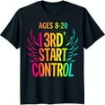 thumbnail image 1 of Gradient Ages 8 20 13rd Start Black T-Shirt with Colorful Wings Design, 1 of 5
