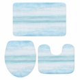 thumbnail image 1 of Gradient Aqua Blue Bath Mat 3 Piece Bathroom Rug Set, Modern Rustic Minimalist Pastel Solid Non Slip Bath Rug Contour Mat and Toilet Lid Cover, Absorbent Shower Mats Soft Bath Rugs and Mats Sets, 1 of 8