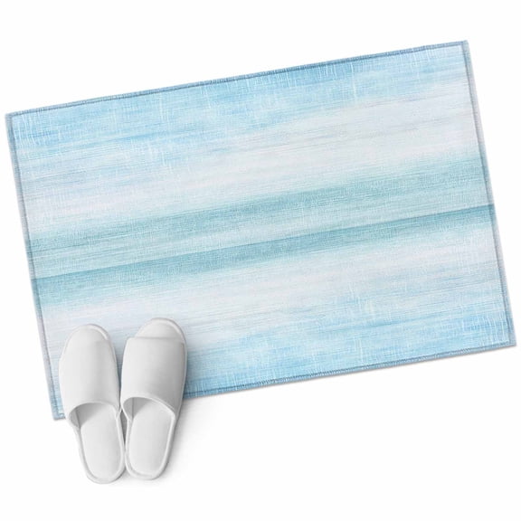 Gradient Aqua Blue Large Area Rugs for Bedroom Living Room, Soft Non Slip Carpet Bedside Rug, Modern Rustic Minimalist Pastel Solid Rectangular Floor Cover Kitchen Accent Rug 2'x3' for Office