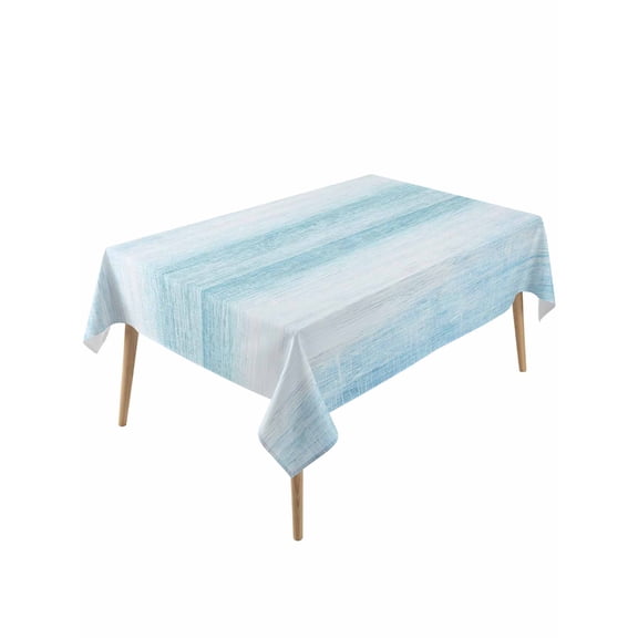 Gradient Aqua Blue Rectangle Tablecloth, Modern Rustic Minimalist Pastel Solid Waterproof & StainResistant Tablecloth, Washable Oil-proof Table Cover for Dining/Party/Wedding/Camping/Buffet 60x120 In
