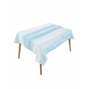 Gradient Aqua Blue Rectangle Tablecloth, Modern Rustic Minimalist Pastel Solid Waterproof & StainResistant Tablecloth, Washable Oil-proof Table Cover for Dining/Party/Wedding/Camping/Buffet 52x70 In