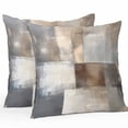 thumbnail image 1 of Gradient Art Outdoor Pillow Covers Pack of 2 Grey Beige Blue Abstract Vintage Painting Retro Waterproof Throw Pillow Covers Decorative Cushion Cases for Patio Garden Tent Balcony Couch 20x20 inch, 1 of 8