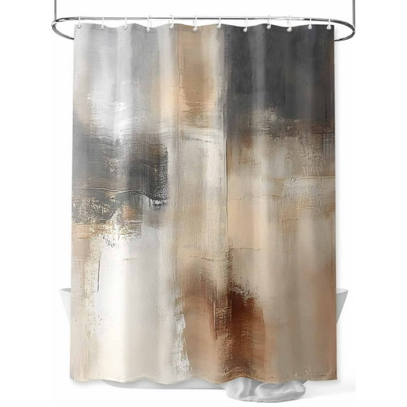 Gradient Art Shower Curtain Set ，Waterproof Fabric Shower Curtains Grey Blue Beige Abstract Vintage Painting Shower Curtains for Bathroom,Bathroom Decor 72"x72"
