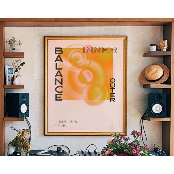 Gradient Art, Spiritual Art, Vintage Psychedelic Poster, Aura Poster, Affirmation Quote, 70s Home Decor, 70s Decor, 70s Decor, Wall Art, 8x12 UNFRAMED