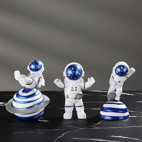 Gradient Astronaut Statues Set of 4, Spaceman Figurines Space Theme Party Nursery Home Office Decor