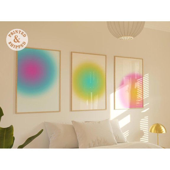 Gradient Aura Poster Set, Modern Minimalist Wall Art, Set 3, Poster Only