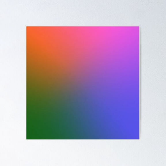 Gradient Background Rainbow Pink Orange Green Purple Poster- Unframed Poster | Wall Art | Perfect For Home Decor & Gifts, 12x18