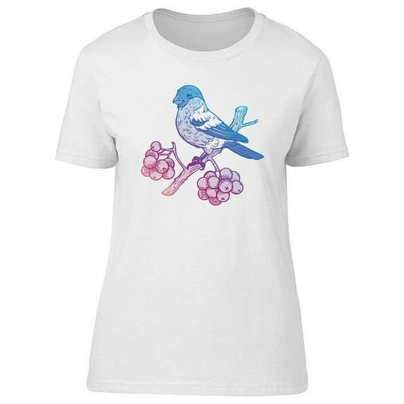 Gradient Bird Branch Graphic T-Shirt Women -Image by Shutterstock, Female Large
