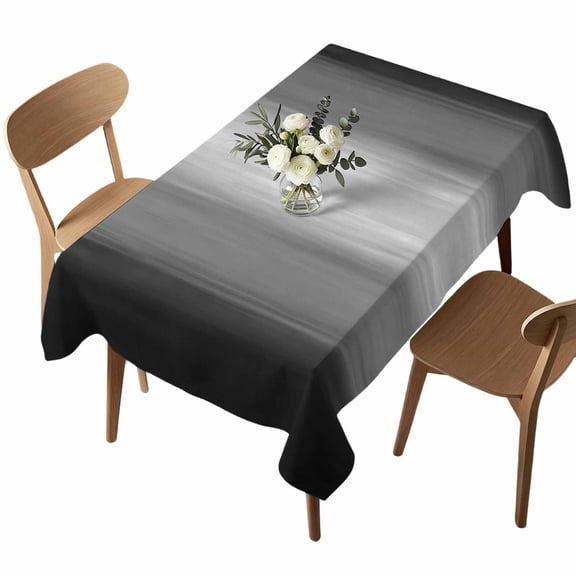 Gradient Black Rectangle Tablecloth Modern Abstract Grey White Black Ombre Waterproof Wrinkle Free Soft Table Cloth Spill-Proof Washable Table Cover for Dining Party Picnic 60 x 84 Inch