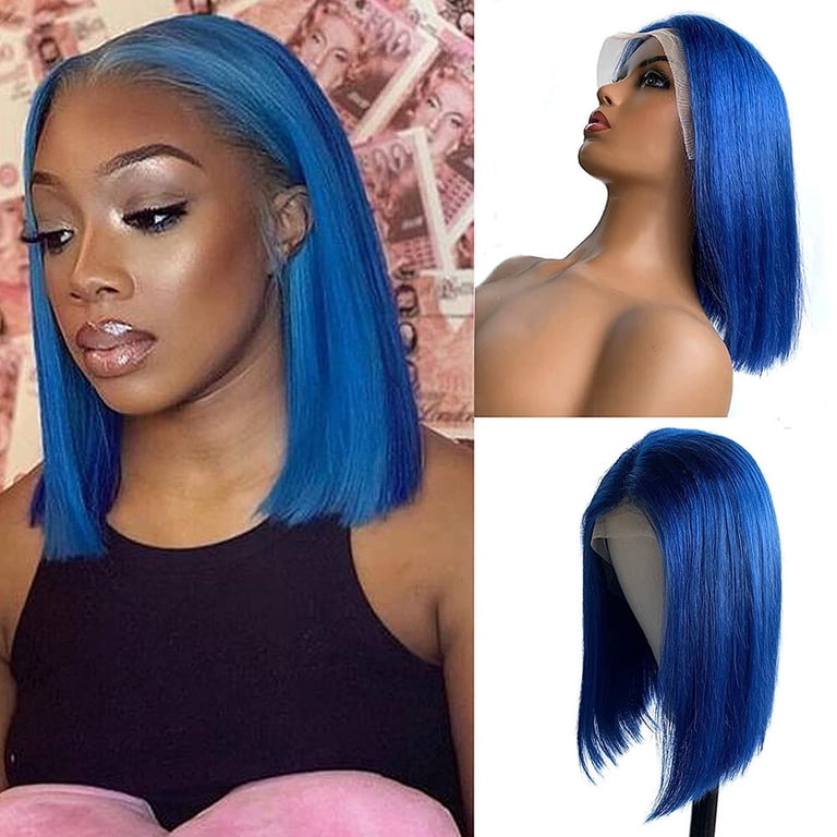 Black Blue Lace Front Wig Hecate - Midnight Blue Layered Lace Front Wig main image 4