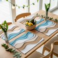 thumbnail image 1 of Gradient Blue Brown Water Ripple Placemats Set of 4,Wipeable Washable Table Mats for Dining Tables, Abstract Art Place Mats for Kitchen Event Party Tabletop Decor, 1 of 9