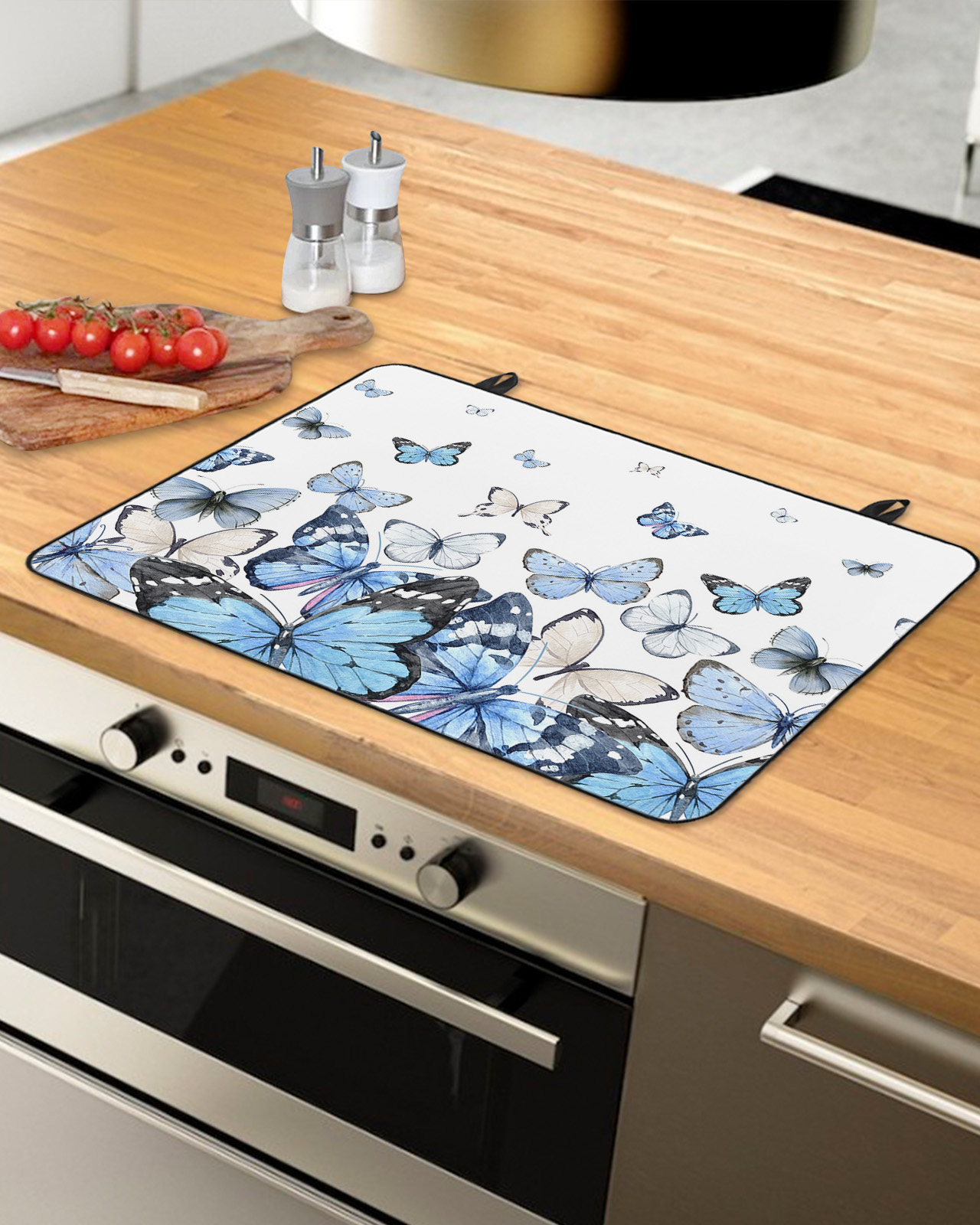 Gradient Blue Butterfly Stove Top Covers for Electric Stove,Heat