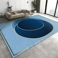 thumbnail image 1 of Gradient Blue Circle Area Rug, Luxurious Golden Square Lines Rugs For Living Room, Non-Slip Washable Floor Carpet, For Bedroom Dining Room Office Play Room 2x3ft, 1 of 6