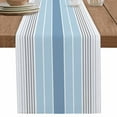 thumbnail image 1 of Gradient Blue Gray Stripe Table Runner-36 Inch Long Modern Minimalist Line Table Runners Linen Burlap Tablerunner for Kitchen Dining Room Holiday Party, 1 of 9