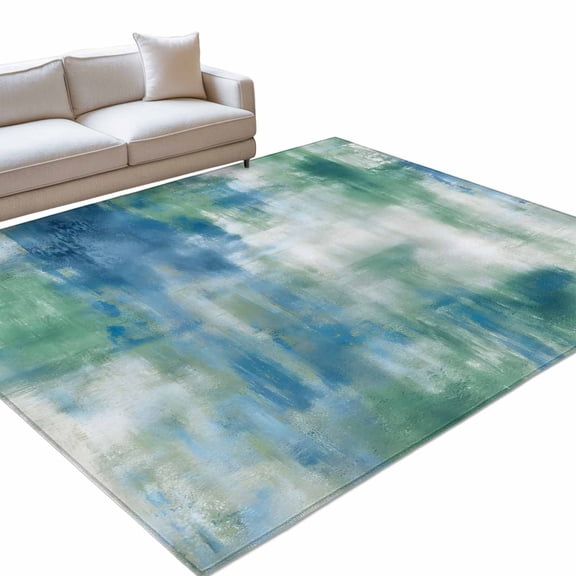 Non Abstract Blue Red Floral Large Area Rugs 8x10ft Ethnic Oriental Washable Rug ...
