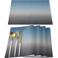 thumbnail image 1 of Gradient Blue Grey Abstract Art Placemats for Dinning Table Set of 4 Waterproof Cloth Table Mats, Cotton Linen Place Mats Fabric Dinner Mat Easy Clean Farmhouse Resistant Holiday Table Decor, 1 of 4