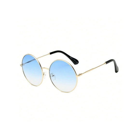 Gradient Blue Lens Sunglasses - Gold Frame UV400 Protection Sun Glasses for Daily & Outdoor Wear
