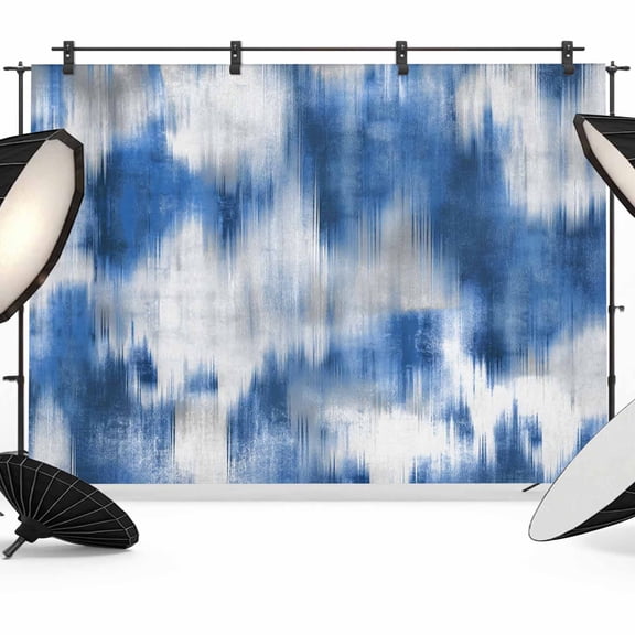 Gradient Blue Photography Backdrop 10x8FT, Modern Abstract Blue Grey Ombre Mottled Stripes Photo Backdrops, Background for Photography Studio Photo Studio Background, Back Drop for Photoshoot