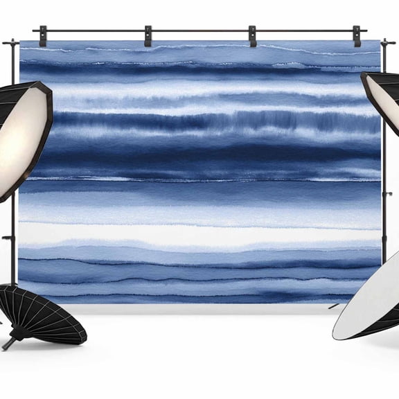 Gradient Blue Photography Backdrop 7x5FT, Watercolor Abstract Gradient Dark Blue Water Ripples Photo Backdrops, Background for Photography Studio Photo Studio Background, Back Drop for Photoshoot
